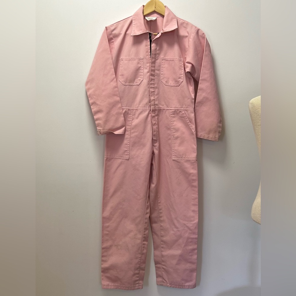 Vintage Pink Coveralls with Pockets on Front and Back - Size Woman’s XS